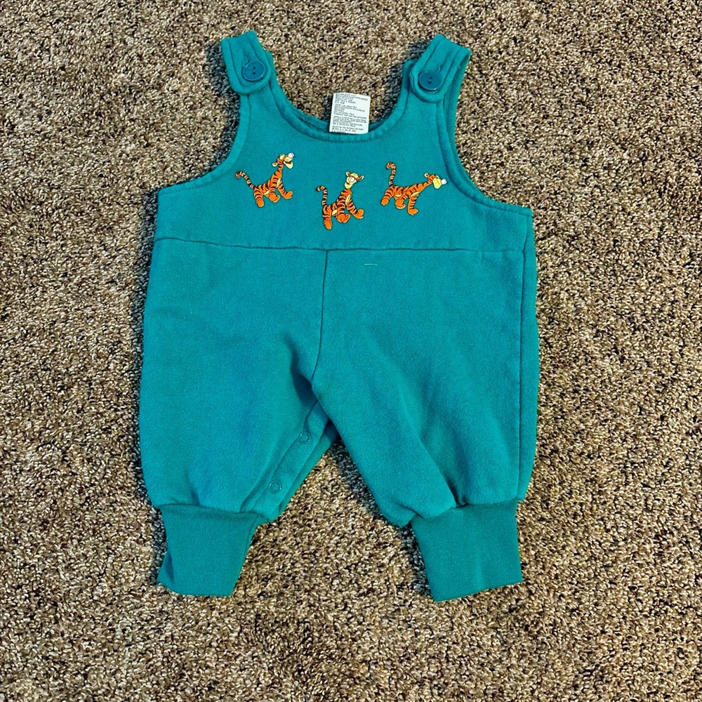 Vintage Disney Teal Baby Overalls with Tigger